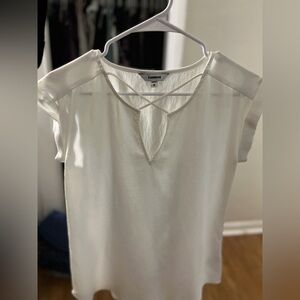 Express Women's White Short Sleeve Top